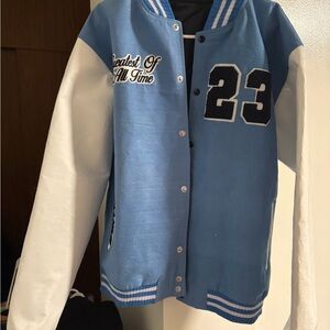 Blue and White Varsity Jacket